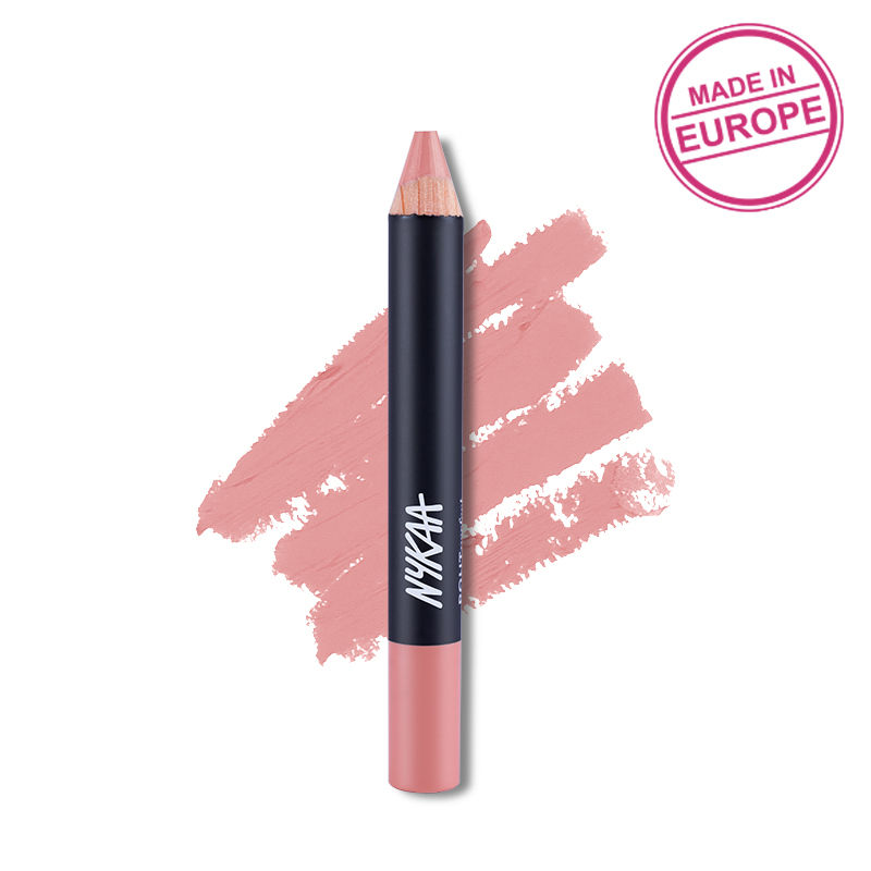 Nykaa Pout Perfect Lip & Cheek Creamy Matte Crayon Lipstick - Bare It Babydoll! 12