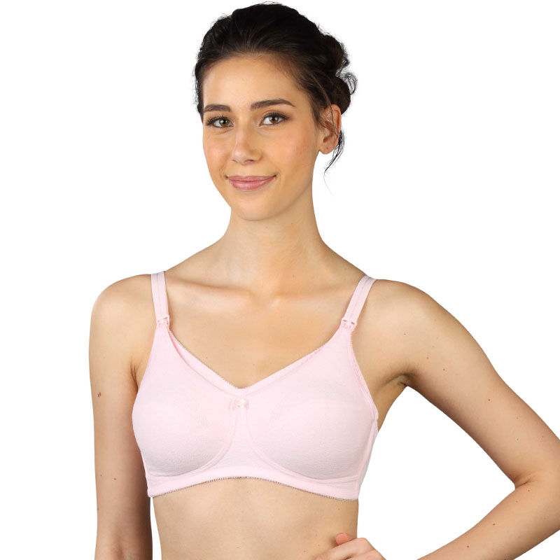 Triumph Mamabel Wireless Non Padded Comfortable Support Cotton Maternity Bra - Pink (40C)