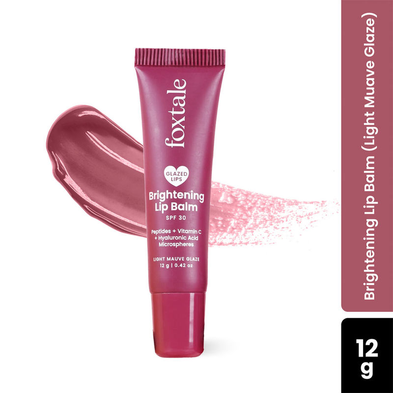Foxtale Brightening Lip Balm With Peptides, Vitamin C & Hyaluronic Acid - Light Mauve Glaze