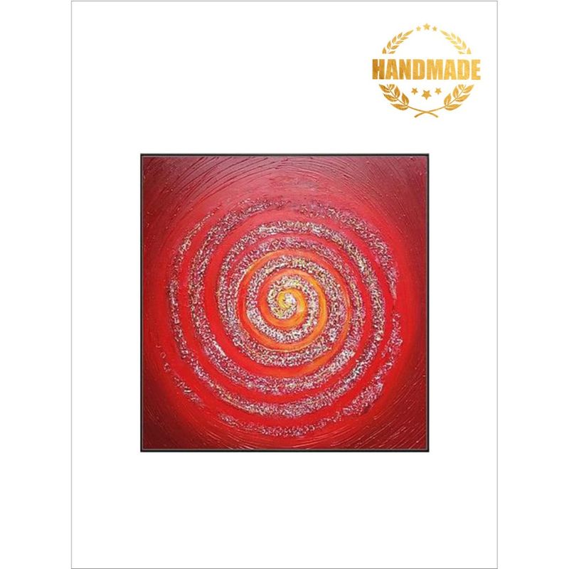 The Handmade Flair Red Abstract Painting Wall Art (30x30 Inches) Buy