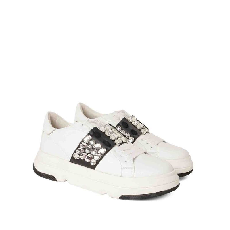 Saint G Aifric Crystal White Leather Sneakers (UK 3)