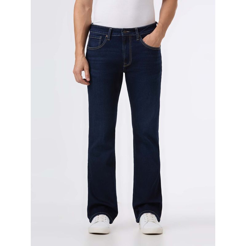 Pepe Jeans Men Blue Mid Rise Bootcut Stretchable Jeans (38)