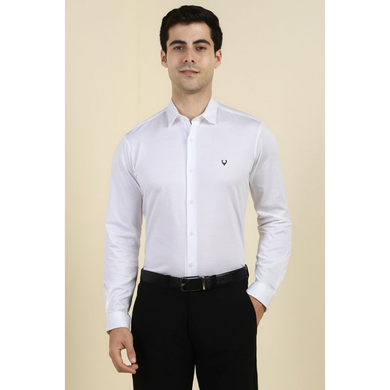 Allen Solly Men White Solid Full Sleeves Shirt (38)