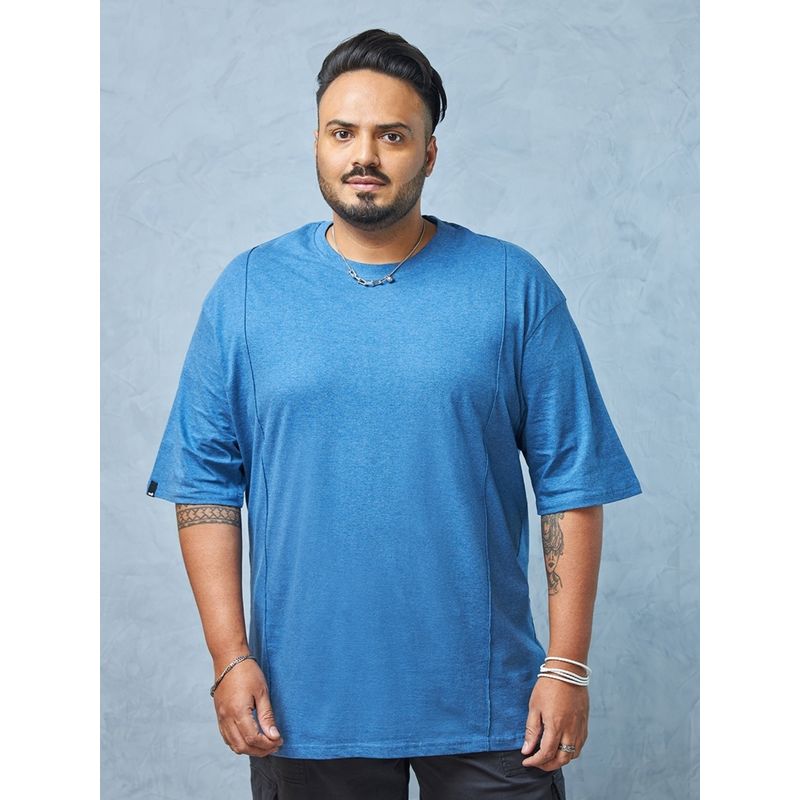 Bewakoof Air 1.0 Mens Blue Oversized Plus Size T-Shirt (4XL)