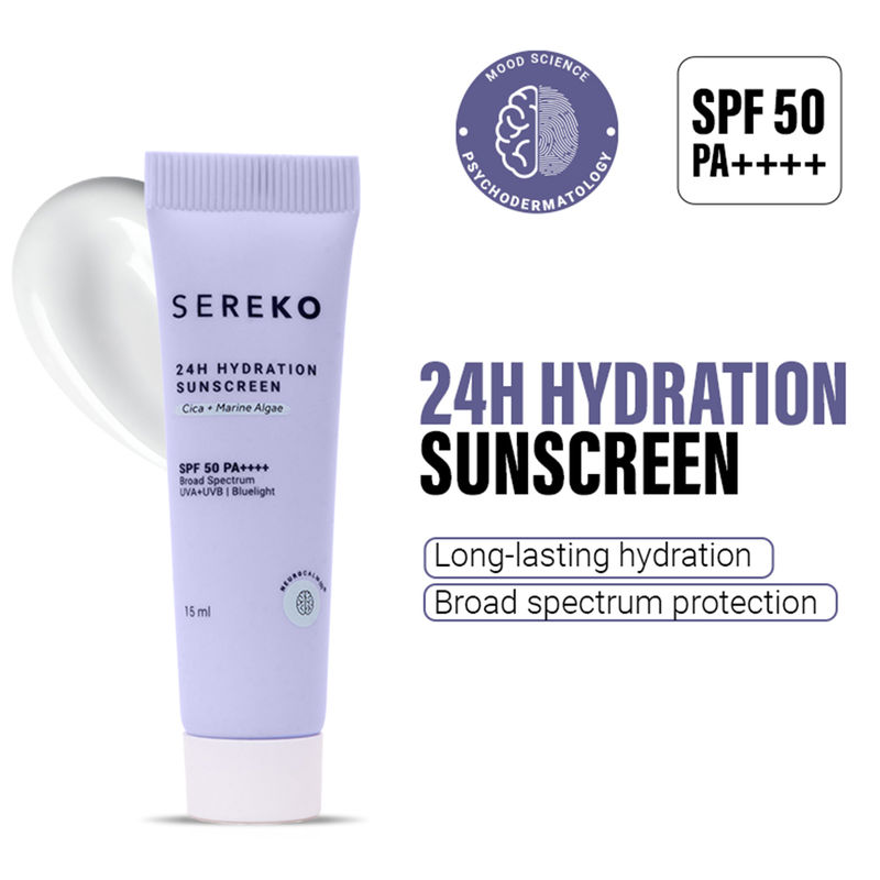 SEREKO 24H Hydration Cica, Hyaluronic Sunscreen SPF 50+ PA++++ Lightweight