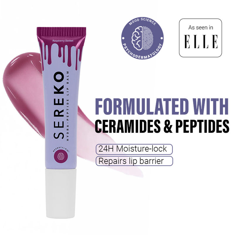 SEREKO Tinted Ceramide & Peptide Lip Balm, 24H Moisture, Hydrates Chapped Lips