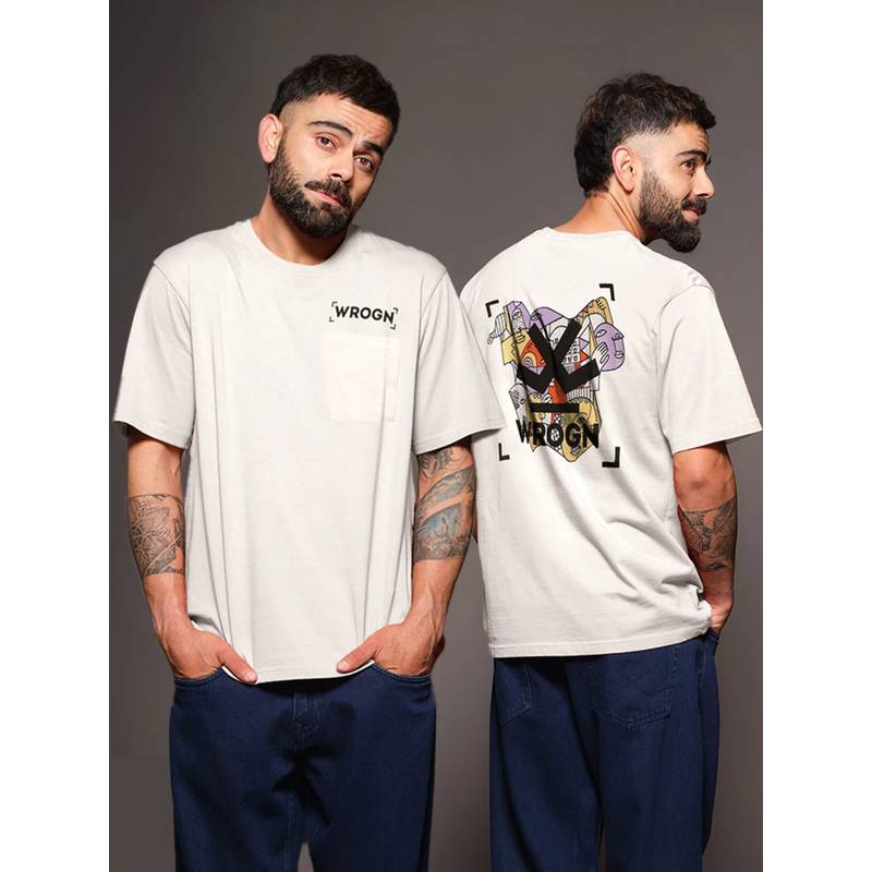 WROGN Heavy Gsm Back Printed T-Shirt White (L)