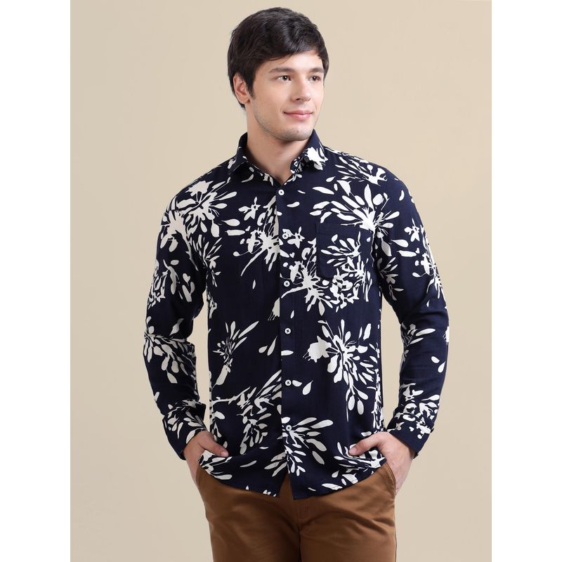 AM SWAN Men's Rayon Shirt with Abstract Print (38)