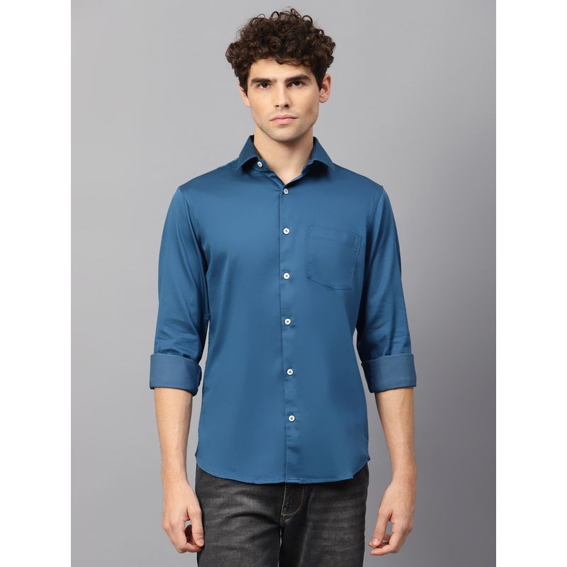 AM SWAN Dogger Blue Casual Shirt for Men (S)