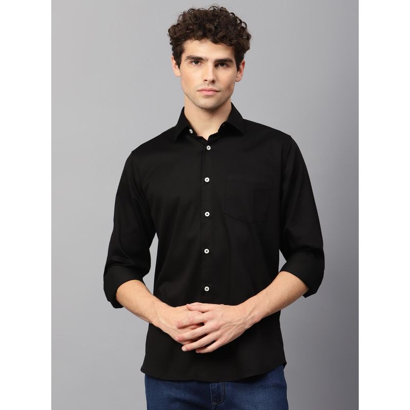 AM SWAN Black Casual Shirt for Men (M)