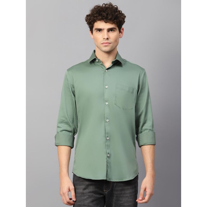 AM SWAN Sea Green Casual Shirt for Men (S)