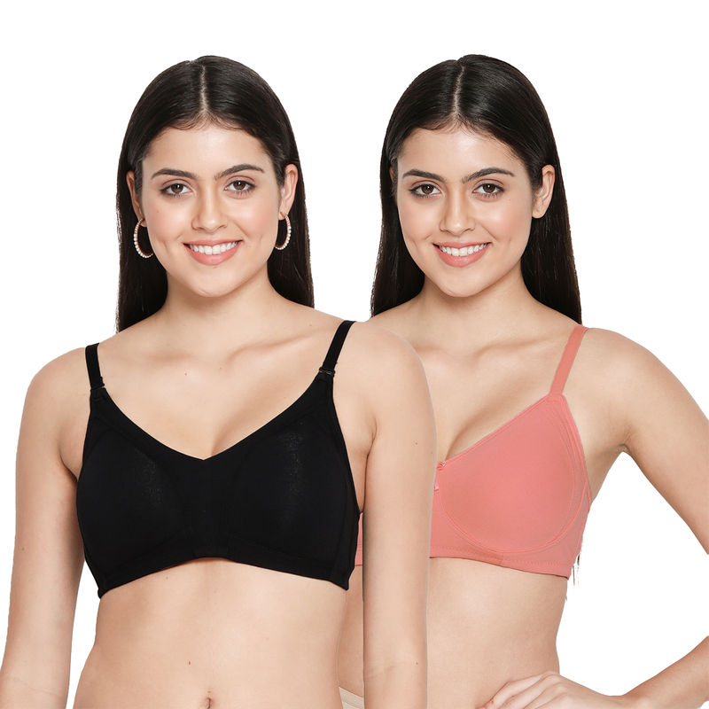 Shyaway Susie Everyday Wirefree Full Coverage Encircled Non-Padded Bra-Multicolor(Pack of 2) (32D)