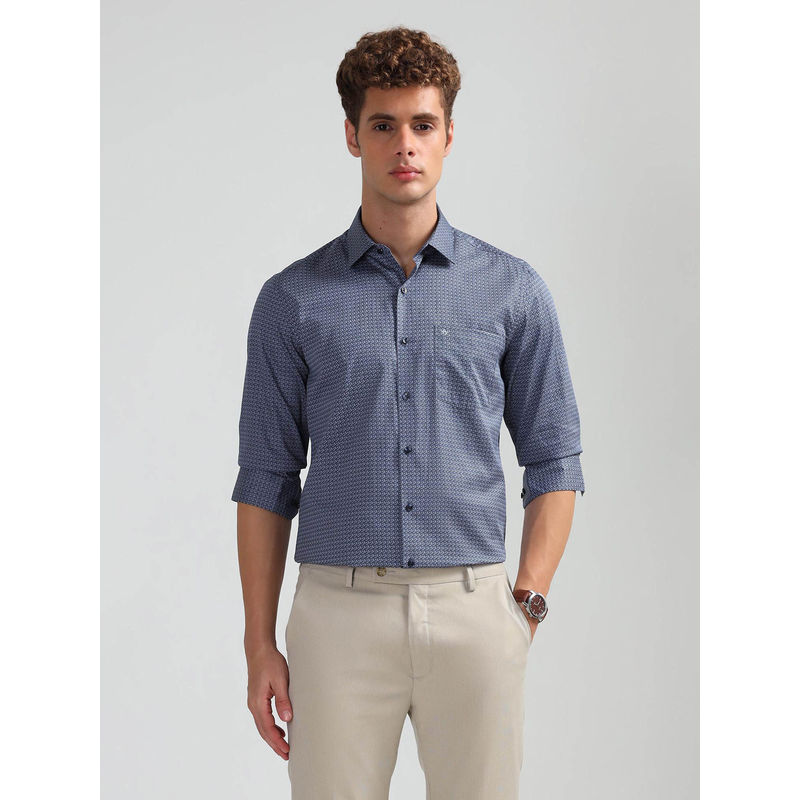 Arrow Men Blue Liberty Regular Fit Satin Shirt (38)