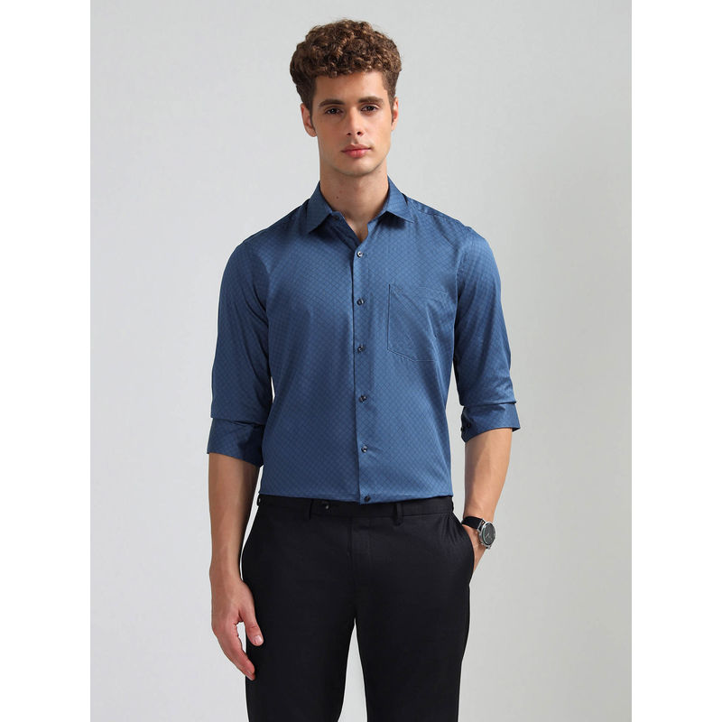 Arrow Men Blue Liberty Regular Fit Satin Shirt (38)