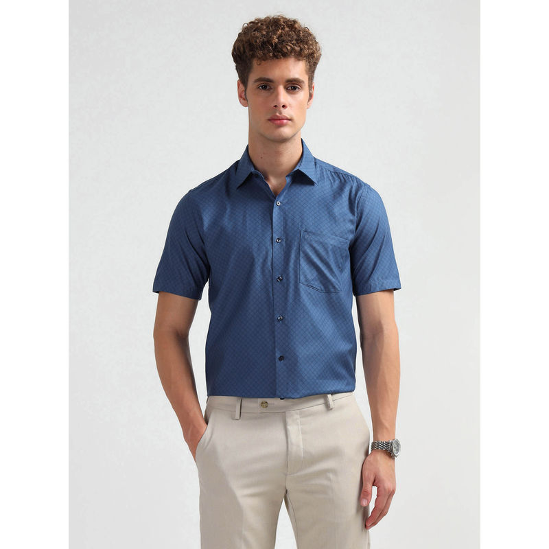 Arrow Men Blue Liberty Regular Fit Satin Shirt (39)
