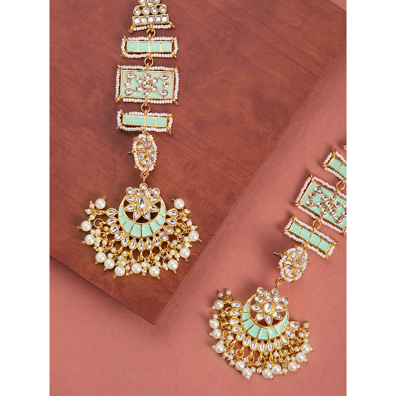 Kundan earrings with store ear chain