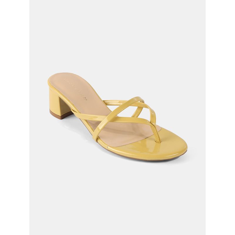 Lemon & Pepper Yellow Block Heels Sandals Buy Lemon & Pepper Yellow