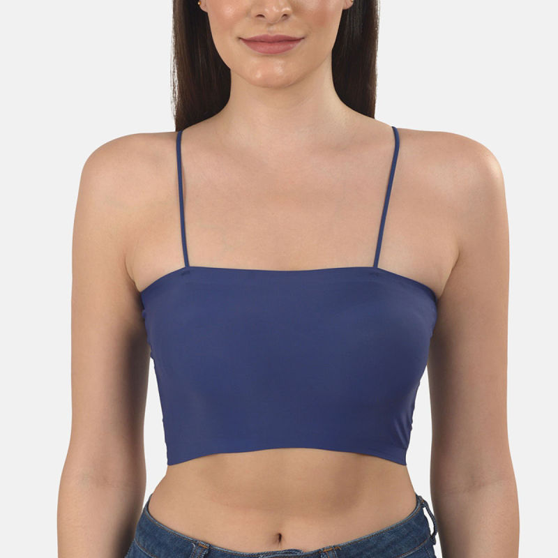 Mod & Shy Solid Lightly Padded Seamless Bralette Bra - Blue (32B)