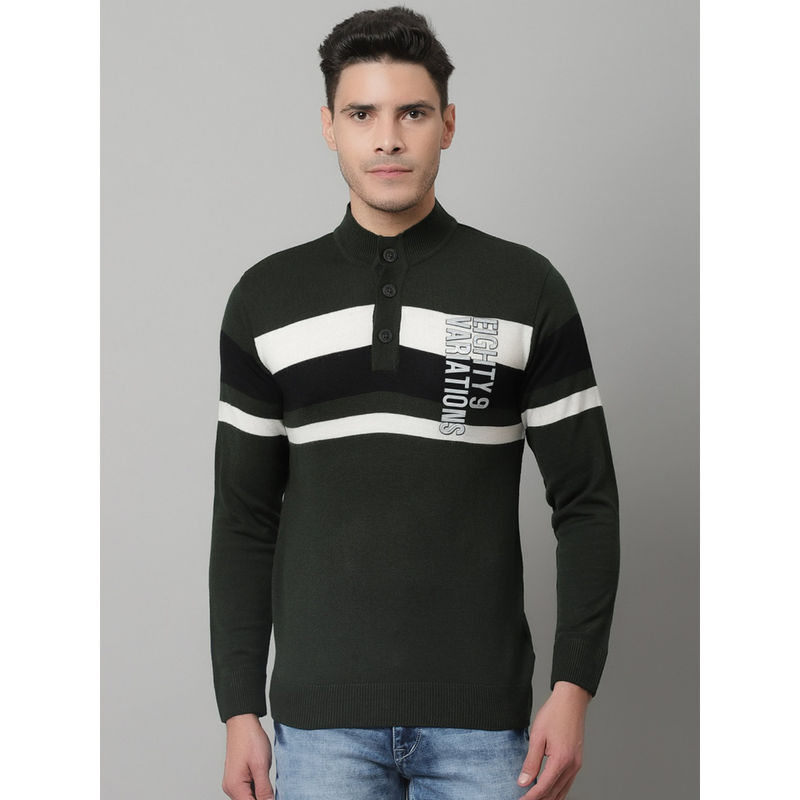 Cantabil Men Olive Sweater (L)