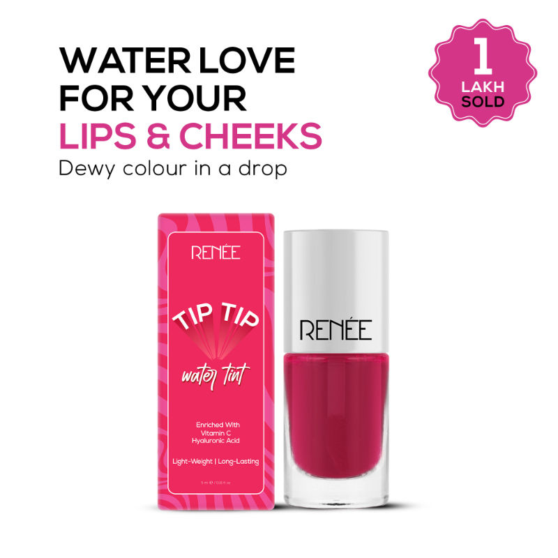 RENEE Tip Tip Water Tint 02 Pink Splash, For Lip & cheeks, Long Lasting & Lightweight, Matte finish