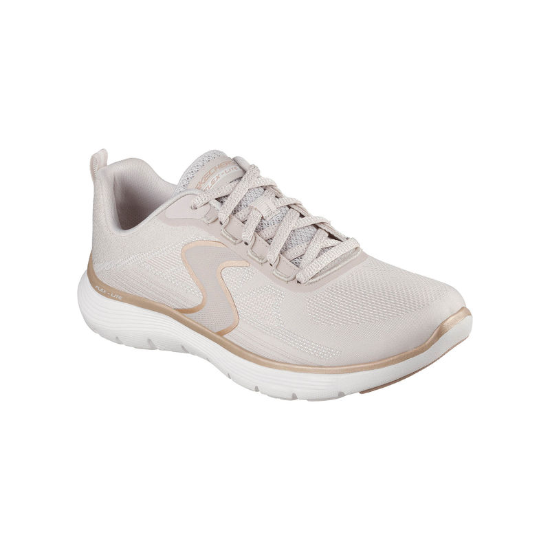 SKECHERS Women FLEX APPEAL 5.0-LUXE GLOW Beige Casual Sneakers (US 7)