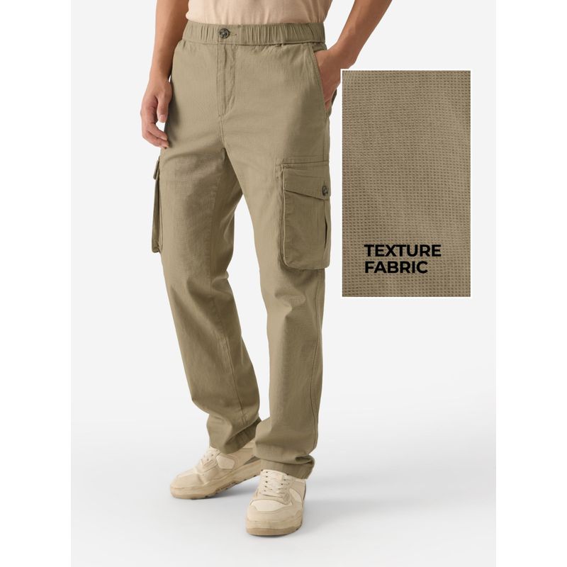 The Souled Store Originals: Lined Beige Men Cargo Pants (2XL)