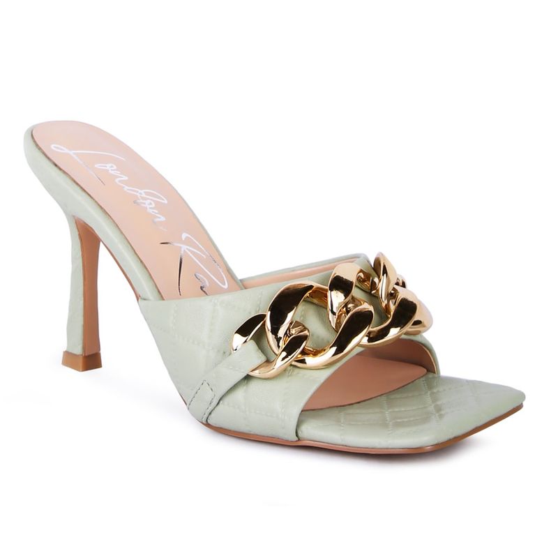 London Rag Embellished Green Heels (EURO 36)