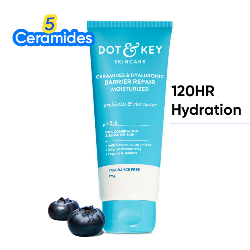 Dot & Key Hyaluronic + Ceramide Barrier Repair Hydrating Face Moisturizer Cream PH 5.5 Normal To Dry Skin
