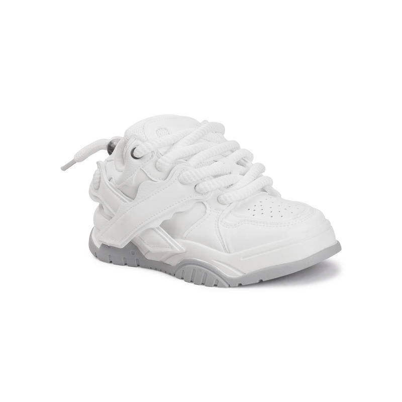 Drop Bold Women White Street Style Sneakers (EURO 36)