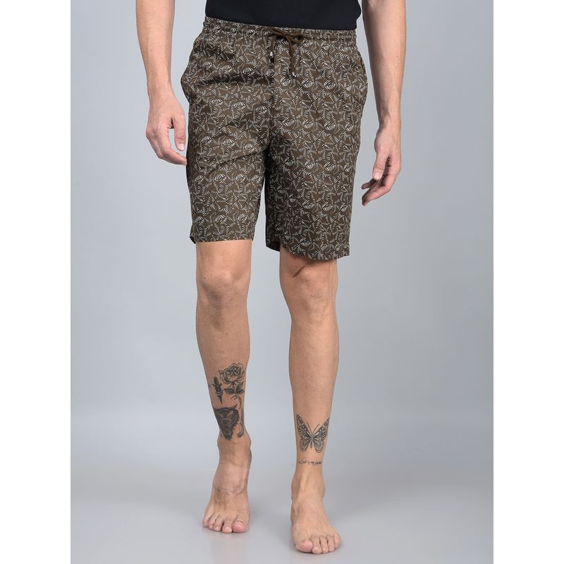 CRIMSOUNE CLUB Men Brown Printed Lounge Shorts (XL)