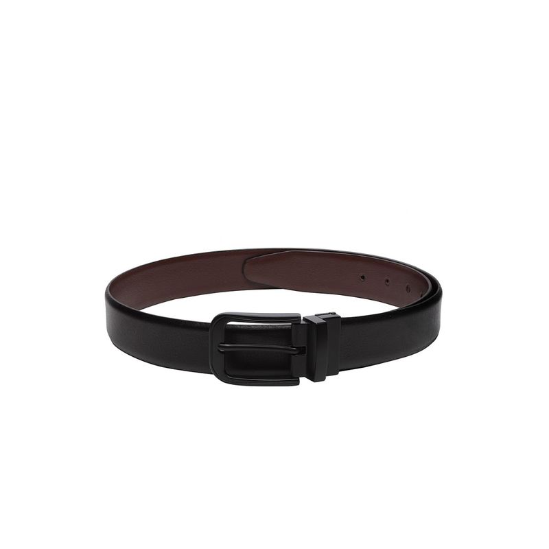 Teakwood Men Black & Brown Solid Reversible Leather Belt - 36