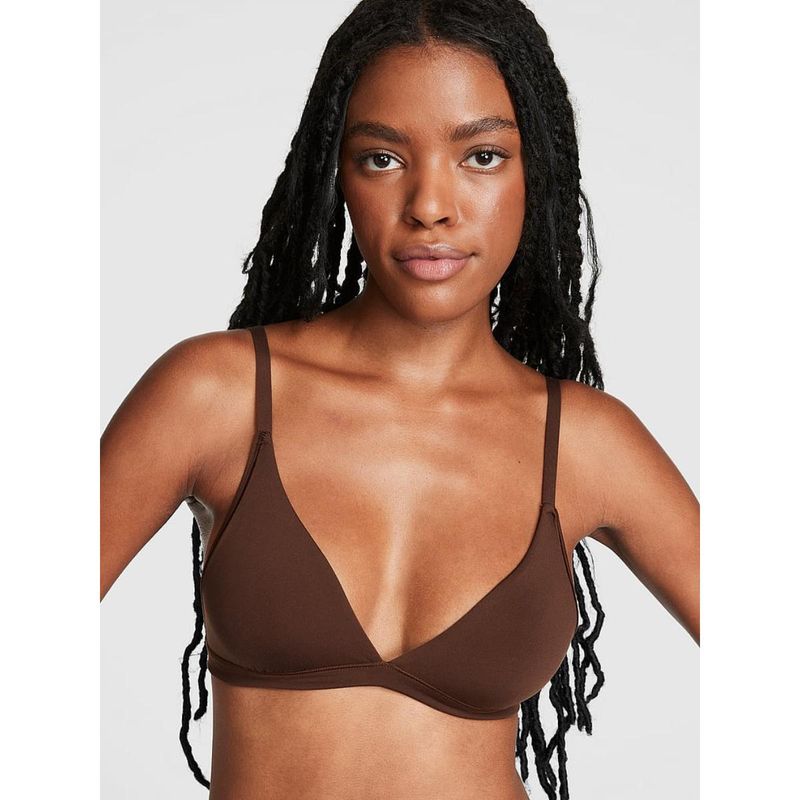 Victoria's Secret PINK Base Stretch Triangle Brown Bralette (XXL)