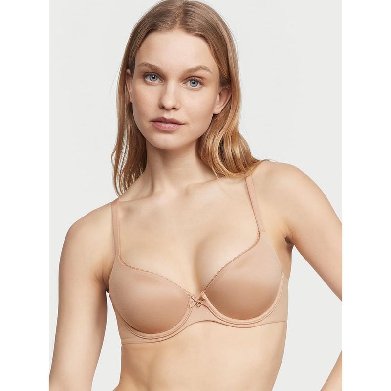 Victoria's Secret Beige Body by Victoria Lace Push-Up Perfect Shape Bra (32DD)