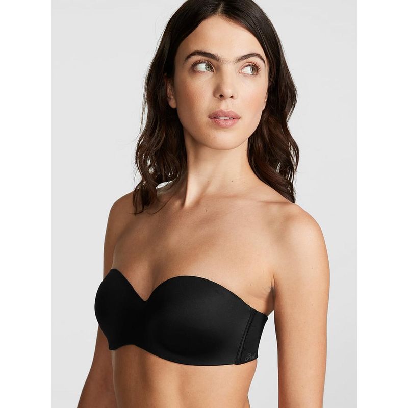 Victoria's Secret PINK Wear Everywhere Wear Everywhere Strapless Push-Up Black Bra (36B)