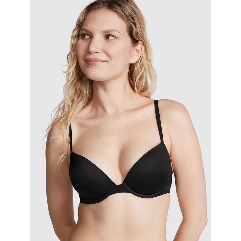 Victoria's Secret PINK Wear Everywhere Wear Everywhere Super Push-Up Black Bra (36B)