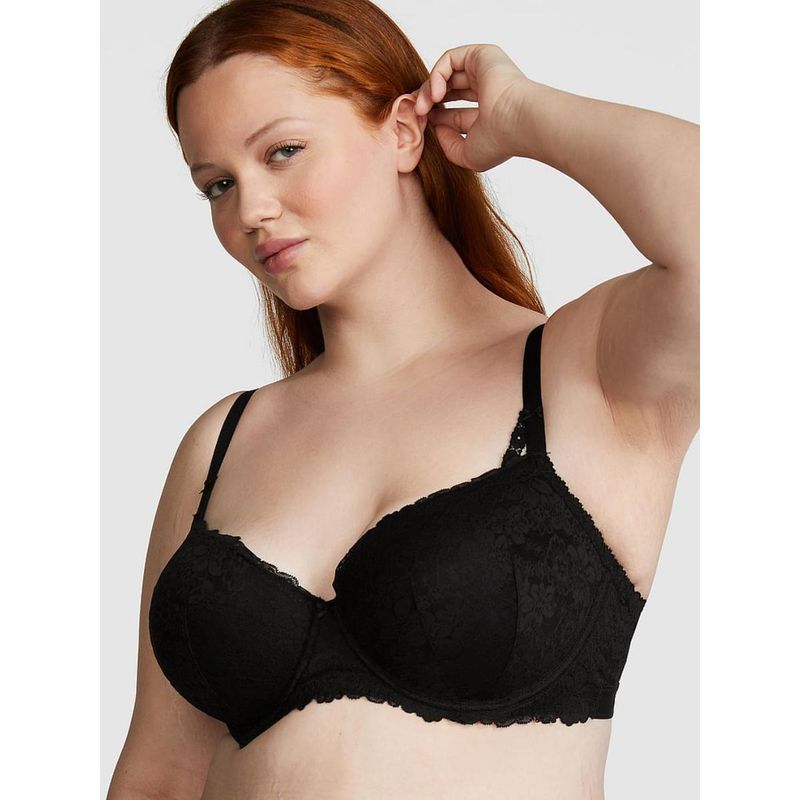 Victoria's Secret PINK Black Wink Push-Up Balconette Bra (32A)