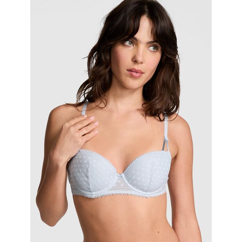 Victoria's Secret PINK Wink Lightly Lined Balconette Blue Bra (38B)