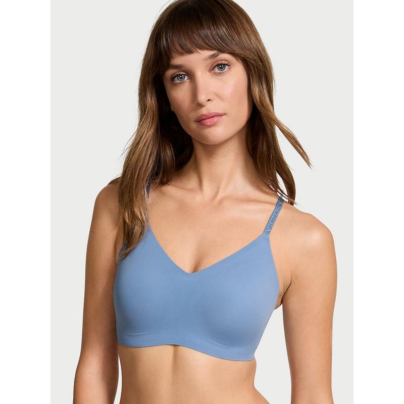 Victoria's Secret The T-Shirt Lightly Lined Wireless Comfort Blue Bra (XS)