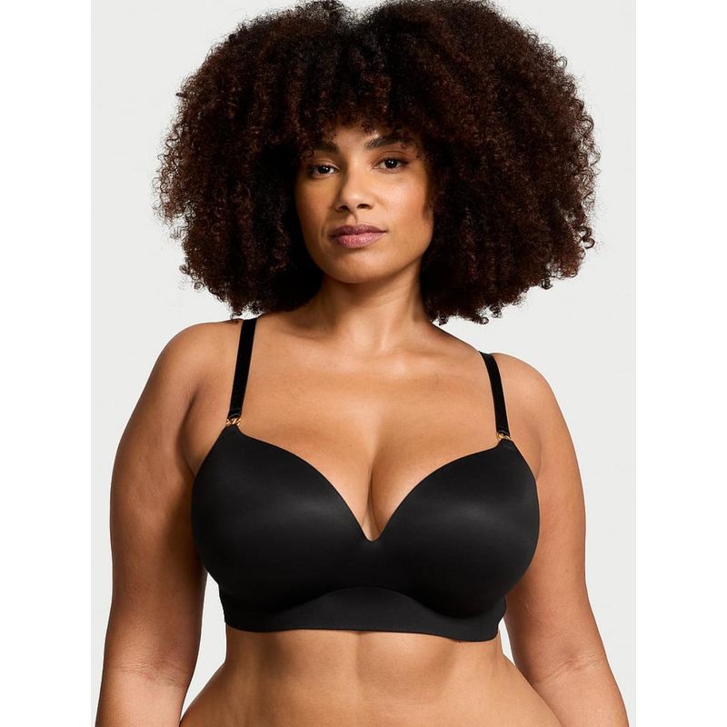Victoria's Secret Black Dream Angels Smooth Wireless Push-Up Plunge Bra (32D)