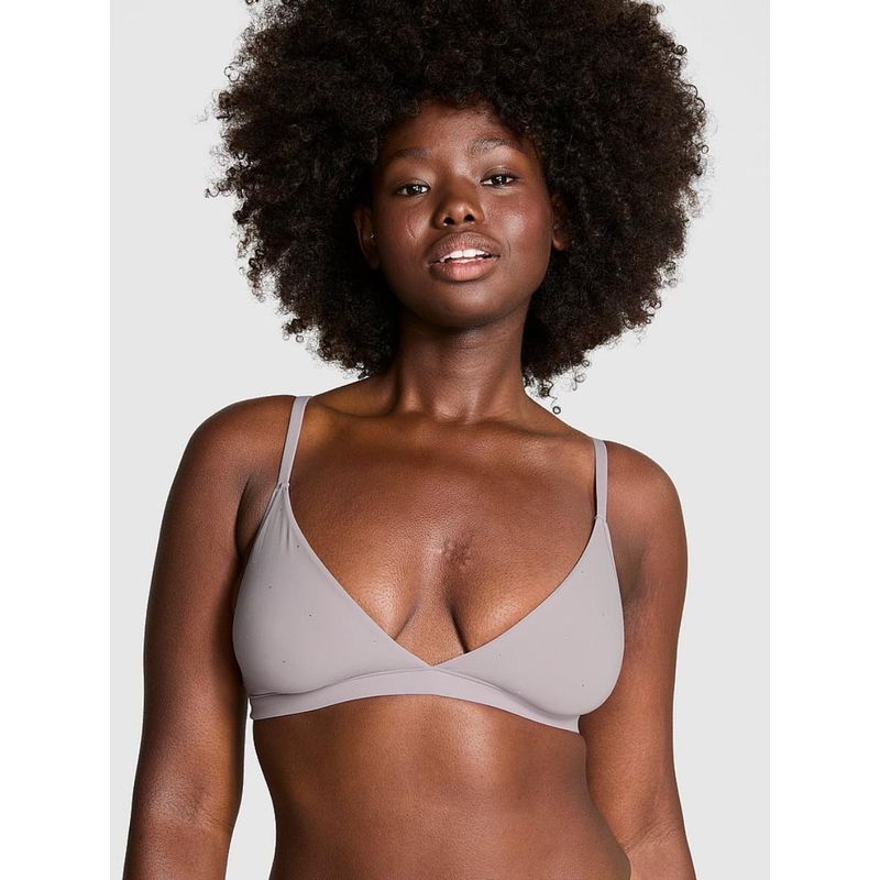 Victoria's Secret PINK Base Stretch Triangle Purple Bralette (M DD)