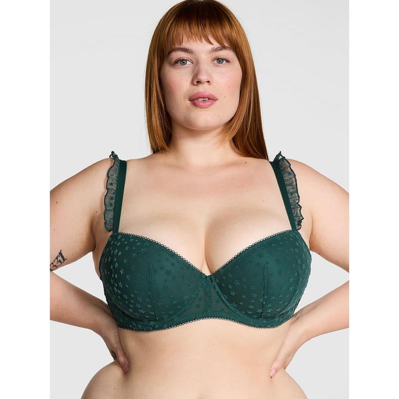 Victoria's Secret PINK Green Wink Lightly Lined Balconette Bra (32A)