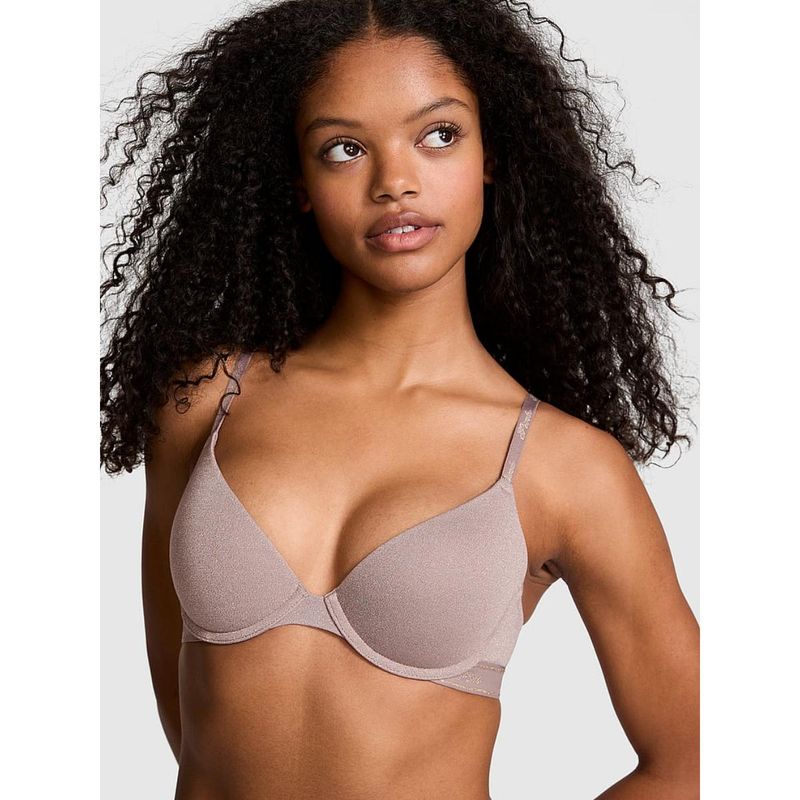 Victoria's Secret PINK Wear Everywhere Wear Everywhere Super Push-Up Brown Bra (32C)