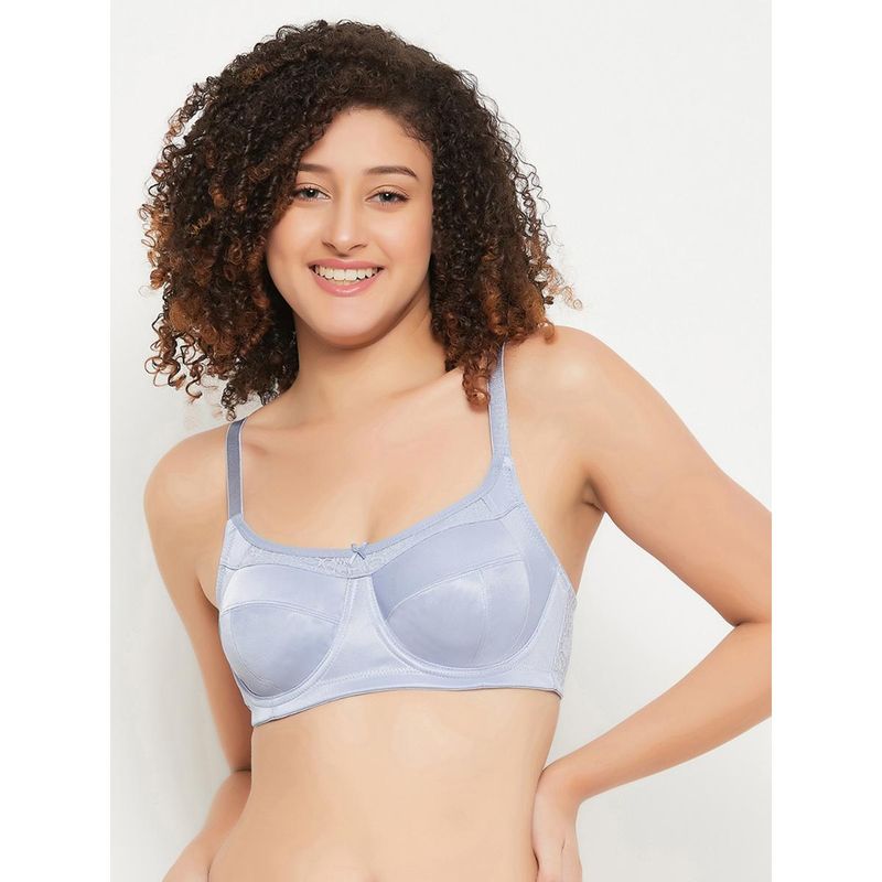 Clovia Polyester Solid Non-Padded Full Cup Underwired Minimizer Bra - Blue (32C)