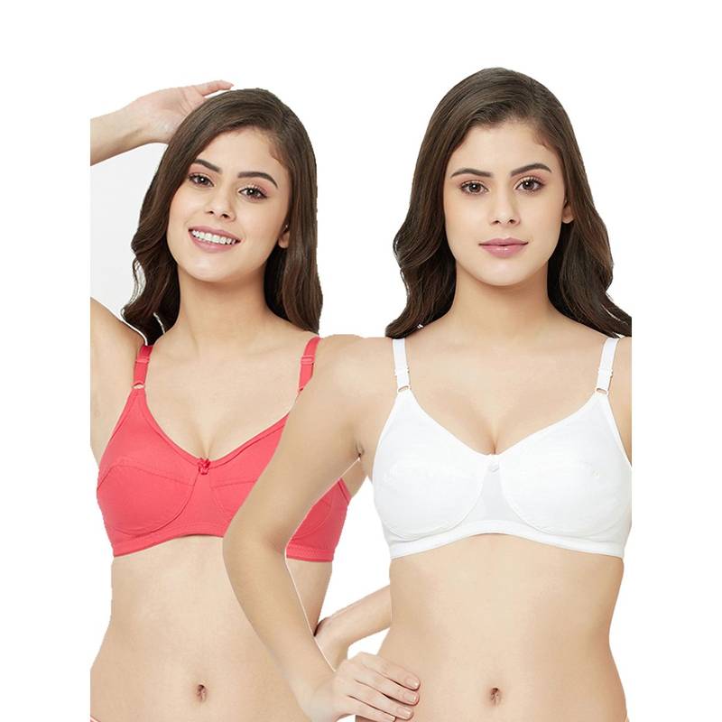 Groversons Paris Beauty Non-Padded Wirefree Full-Coverage Bra-PO2 (32B)