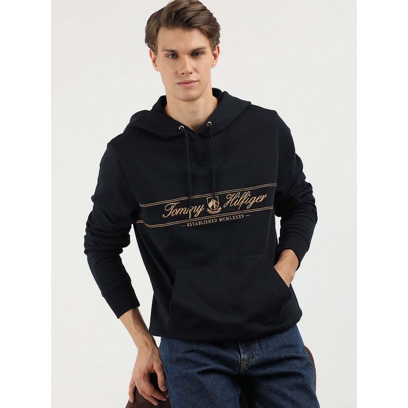 Tommy Hilfiger Navy Blue Signature Hoodie (S)