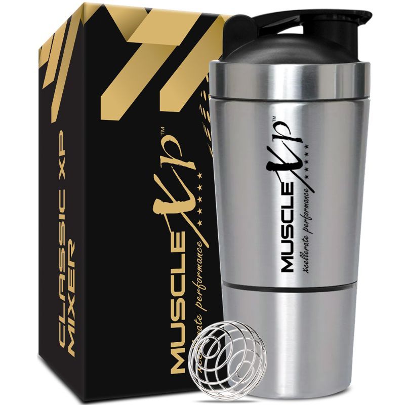 MuscleXP Gym Shaker Classic Xp Mixer Stainless Steel Shaker Blender