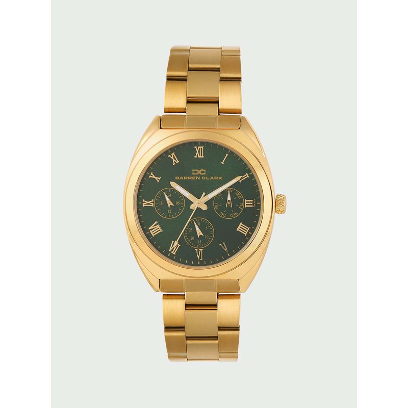 Buy Darren Clark Men Quartz Green Dial Multi-Function Metal Watch