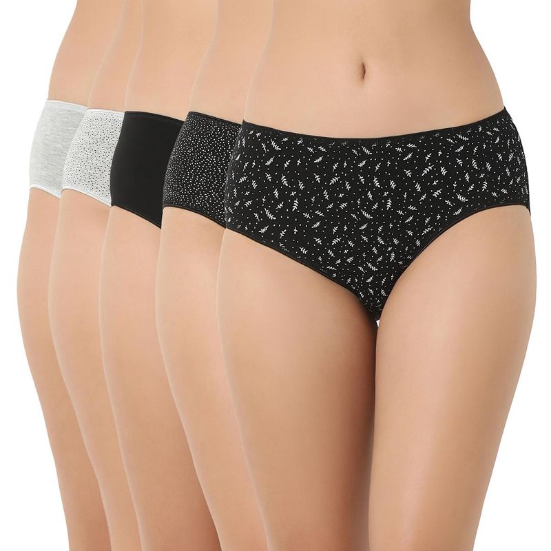 Juliet 7214 Full Coverage Stretchable Cotton Hipster Premium Panties (Pack of 5) (S)