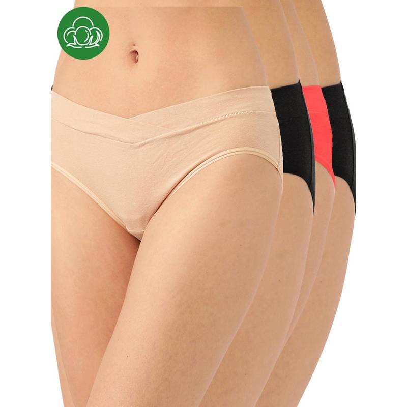 Inner Sense Plus Size Organic Cotton V Band Panties (Pack of 4) (L)