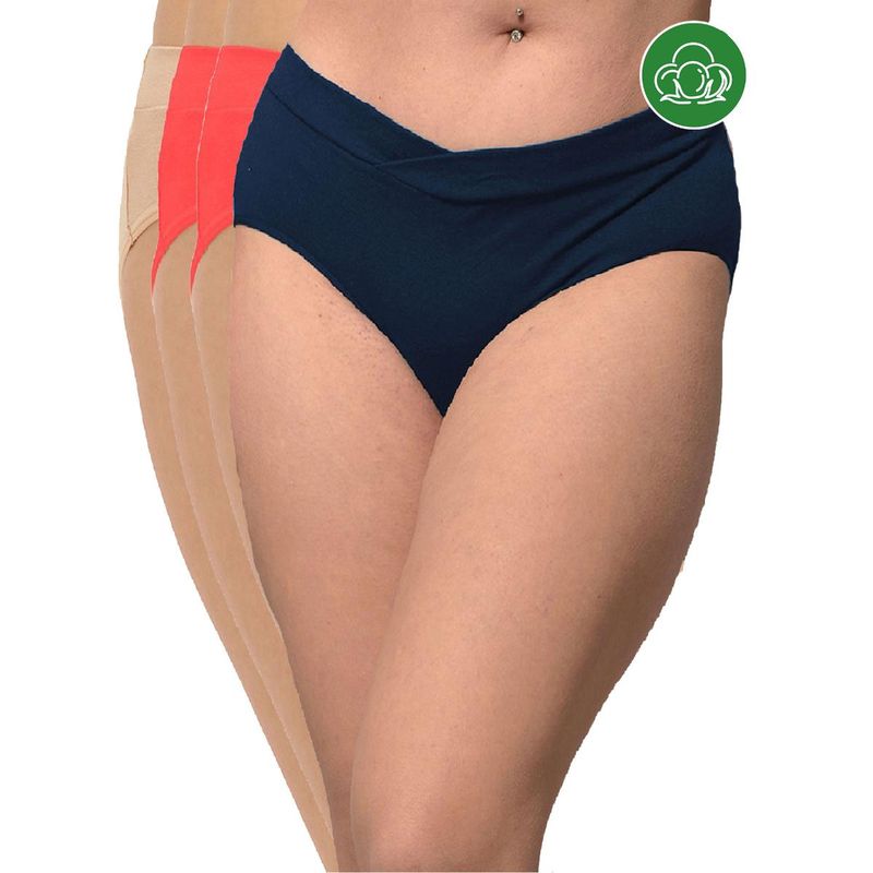 Inner Sense Plus Size Organic Cotton V Band Panties (Pack of 4) (2XL)
